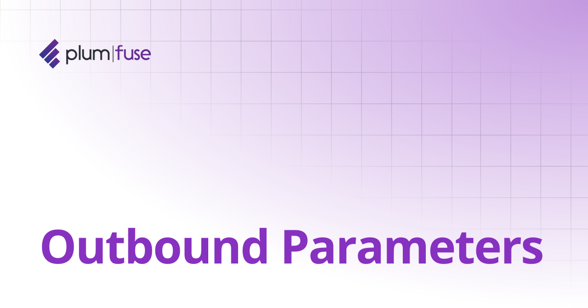 Outbound Parameters | Plum Fuse Documentation