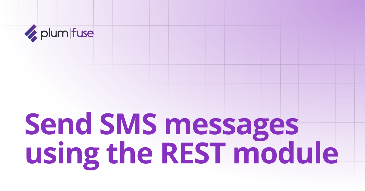 Send SMS messages using the REST module | Plum Fuse Documentation
